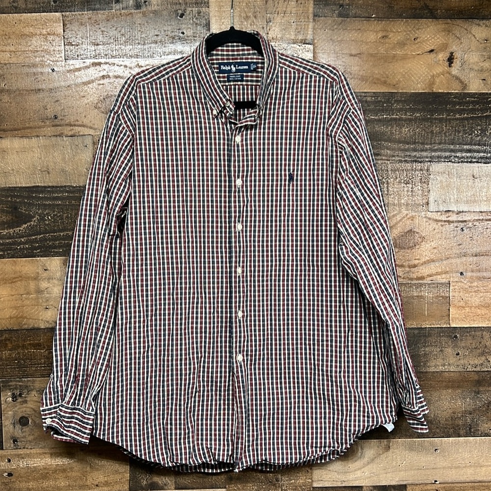 Ralph Lauren‎ Marlowe Long Sleeve Button Down Plaid Shirt Men's Size XL